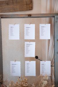 Plan de table mariage avec listes de noms, Magnanerie Saint Isidore, Hyères