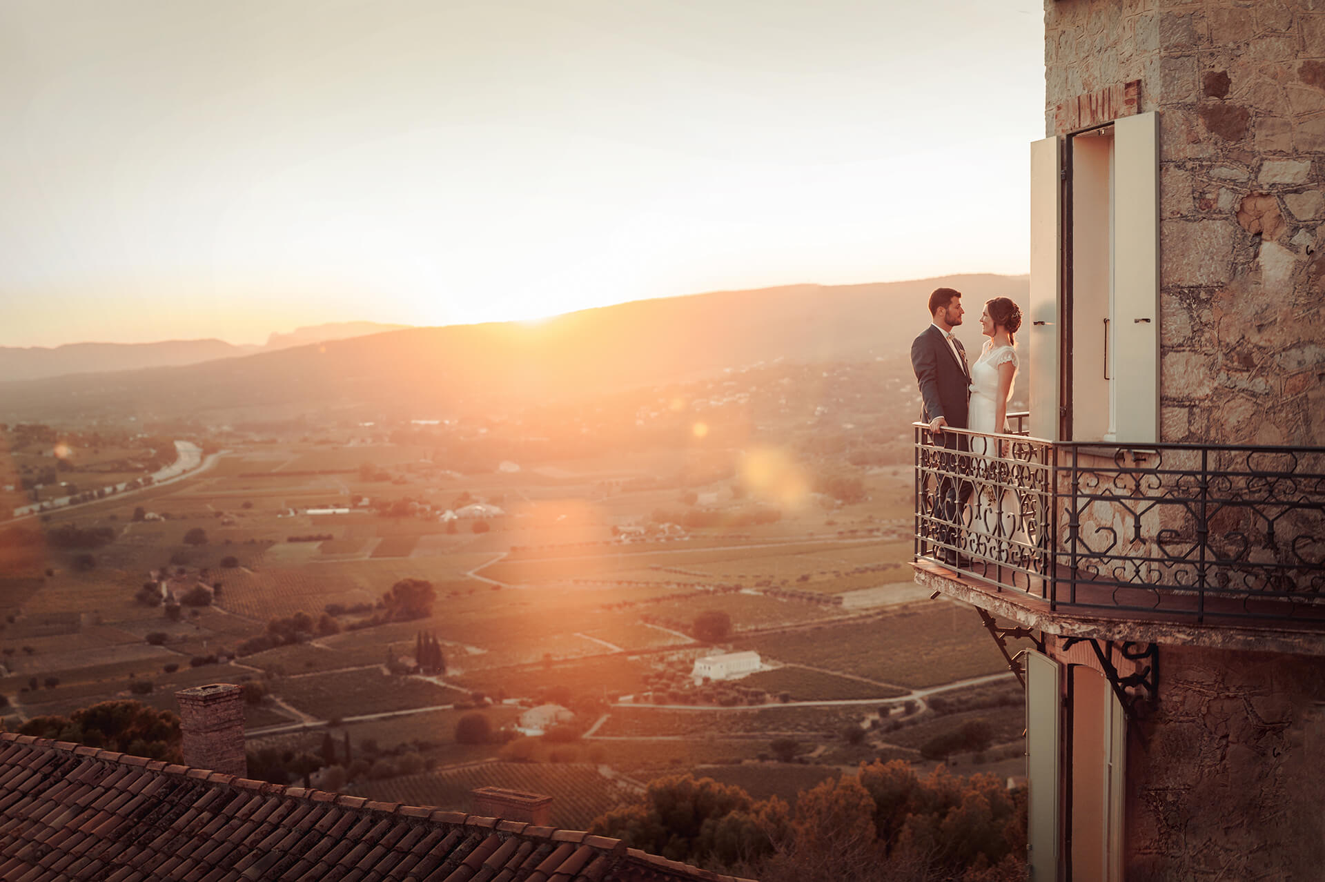 Wedding couple in Provence