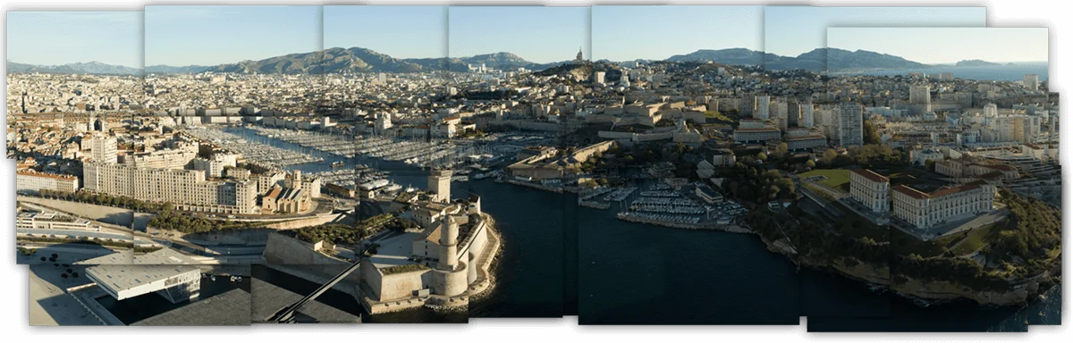 Un panorama de Marseille très grand format Fine Art 4 assemblage